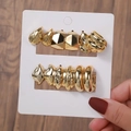Gold Textured Faceted Teardrop Style (E0758-1)