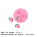 Molde de silicona rosa para fresas DIY con medidas de 5x5x1cm para repostería - 1# Serie de Fresas / Rosa