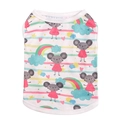 Sommer-Hundeweste mit weißen Streifen und süßem Cartoon-Maus-Print für kleine Hunde - XS / Cartoon Maus Stil