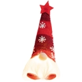 Luminous Christmas gingerbread gnome doll with red snowflake knit hat and glowing beard - Red Star Knit Hat Glowing Rudolph