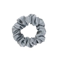 Elegant 19mm mulberry silk scrunchie in grey with a soft satin luster and pleated texture - 3.5cm/19 Momme / Mint Green