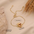 Verstellbares goldenes Armband mit rotem Herzanhänger, Schwert und Rosenmotiv - Rosen-Schwert-Stil (4#)