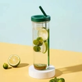Groene 700ml opvouwbare beker met rietje, theezuiveraar en schaalverdeling voor de zomer - 700ml / Grasgroen