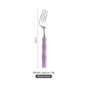 304 stainless steel dinner fork with purple bamboo handle, 20cm length and 39g weight - Purple Dinner Fork
