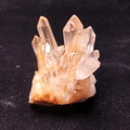 Natural clear crystal cluster with orange mineral base for home decor display - Approx. 200-300g