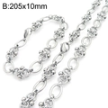 Handmade stainless steel chunky link necklace in silver finish, size 205x10mm - Style C 10mm Lobster Clasp