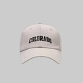 Gorra de béisbol ajustable de algodón beige con bordado negro de Colorado - Blanco Roto (Patrón COLORADO)
