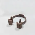 Portable thumb-shaped flexible phone and tablet stand holder in brown color - Brown