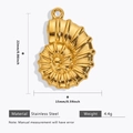 Gedetailleerde maatspecificaties van de gouden nautilus hanger van roestvrij staal - Gouden Wulk Hanger Accessoire - 523