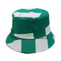 Détail du motif à damier vert et blanc sur le chapeau bob d'été en toile résistante - M (56-58cm) / Carreaux Vert Blanc (W)