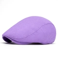 Minimalist light purple cotton ivy cap with adjustable strap for men and women - Purple