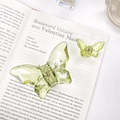 Set of two light green butterfly hair claws in transparent acrylic with metal spring - Large & Small Set / Green