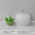 Cactus succulent silicone candle mold with dimensions 5.3x5.3x3.6cm for DIY resin craft - Cactus J-0691