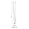 Pinze per barbecue in acciaio inox da 24cm, argento lucido con punte forate antiscivolo - 10" / Acciaio inossidabile 304 / Argento