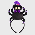 Serre-tête araignée Halloween avec chapeau de sorcier violet pour fête costumée - Araignée