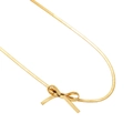 Collana a serpente in acciaio inossidabile dorato con ciondolo a fiocco 3D elegante - Oro