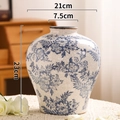 Blue and white ceramic vase with ice crackle glaze for home decor 23cm height - A091 Fresh Pattern Ice Crackle Vase / H23cm X W21cm