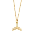 Élégant collier queue de sirène dorée orné de cristaux de zircon pour femmes - Queue de Poisson