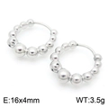 Orecchini a cerchio con sfere d'argento 16x4mm in acciaio inossidabile lucido - 16x4mm / Color Acciaio