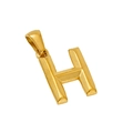 Pendaglio lettera H in acciaio inossidabile placcato oro 18k con finitura lucida - Lettera H (H-Pendente)