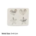 Molde de silicona blanca con mini formas de corazón y estrella para pasteles de San Valentín - 2# Estrella Corazón - Gris / Combo 4 Cavidades