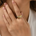 Elegante anello simbolo infinito in acciaio inossidabile oro e argento con cristalli - US 6 / Oro (Simbolo dell'infinito)