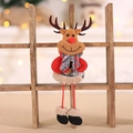 Addobbo natalizio a forma di renna in peluche con sciarpa rossa e cordino dorato - Renna con Cordino