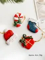 4er-Set Vintage-Harz-Weihnachtsschmuck mit Zuckerstange, Strumpf, Mütze und Geschenkbox - Weihnachtszubehör Kollektion C