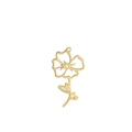 18k gold plated stainless steel hollow flower pendant with leaf design for December birthday - Poppy / Gold