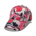 Pink and red abstract graffiti print baseball cap with a classic six-panel structure - Red Pink Black White Graffiti (A)