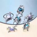 Macro detail of blue and purple gradient star pendants with sparkling cubic zirconia - Style 14-Star Ring Gradient Planet