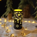 Matte black Christmas hollow lamp with laser-cut deer and snowflake patterns - Colored Light Bottle-Musical Note / Black