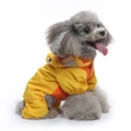 Waterproof pet raincoat for small dogs in yellow and orange dual-tone with hood - Duck Four-Legged Raincoat (YY40)