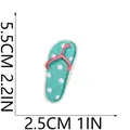 Detailed size measurement of flip-flop embroidery patch, 5.5CM height and 2.5CM width - Polka Dot Flip Flop