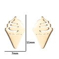 Minimalist gold ice cream cone stud earrings for women made of stainless steel - Gold