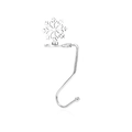 Gancio per calza natalizia a fiocco di neve in argento con design a S per caminetto - Fiocco di Neve (Argento)