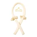 Heatless hair curler set in beige silk fabric with matching scrunchies and hair claw clip - Sealed Curler Cream White