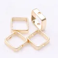 Lot de 4 perles carrées dorées 14K avec doubles trous pour la création de bijoux DIY - DE 8mm DI 6,5mm (Pour perles de 6mm) / Or 14K