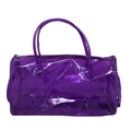 Waterproof purple transparent PVC Boston handbag with durable handles for beach travel - Purple