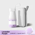 Portable lavender 5-fold mini sun umbrella with matching capsule storage case - Gradient Purple + Capsule Box