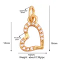 Hollow heart pendant accessory in gold-plated copper with sparkling white zircon stones - L262781-Gold Full Rhinestone Gold Small Heart