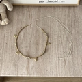 Detail of bohemian braided waist chain with metallic beads and star shaped charms - Gold Star Accessory - 140cm