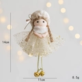 Bambola angelo di Natale con cappello bianco e gonna in rete dorata per albero decorativo - Oro champagne