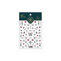 Stickers à ongles papillon gothique et cœur épineux noir et rose, modèle TS-1377 - Rêve de Papillon Épines (TS-1377)