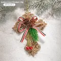 Golden glitter cross ornament with pine cones and festive ribbon for Christmas tree - Gold Cross Hanging Ornament (Style A)