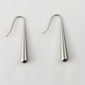 Sleek silver teardrop earrings in polished stainless steel with classic hook design - Small Teardrop / Silver