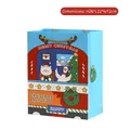 Blue Christmas paper gift bag with reindeer and cat patterns, size 28x22x12cm - Style D-Blue Cat & Duck
