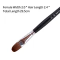 Pennello piatto professionale n. 12 in pelo di martora, larghezza 2,0 cm per acrilico e olio - Pennello in Pelo di Donnola Misura 12