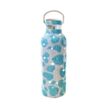 Blue and silver rhinestone double wall insulated 17oz water bottle with handle - Cow Pattern Sky Blue