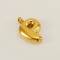 3D bubble letter P pendant in polished gold finish with a chunky inflatable design - Letter P